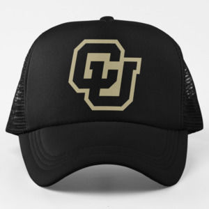 NEW Colorado Buffaloes Monogram CU Foam Trucker Snapback Hat BLACK